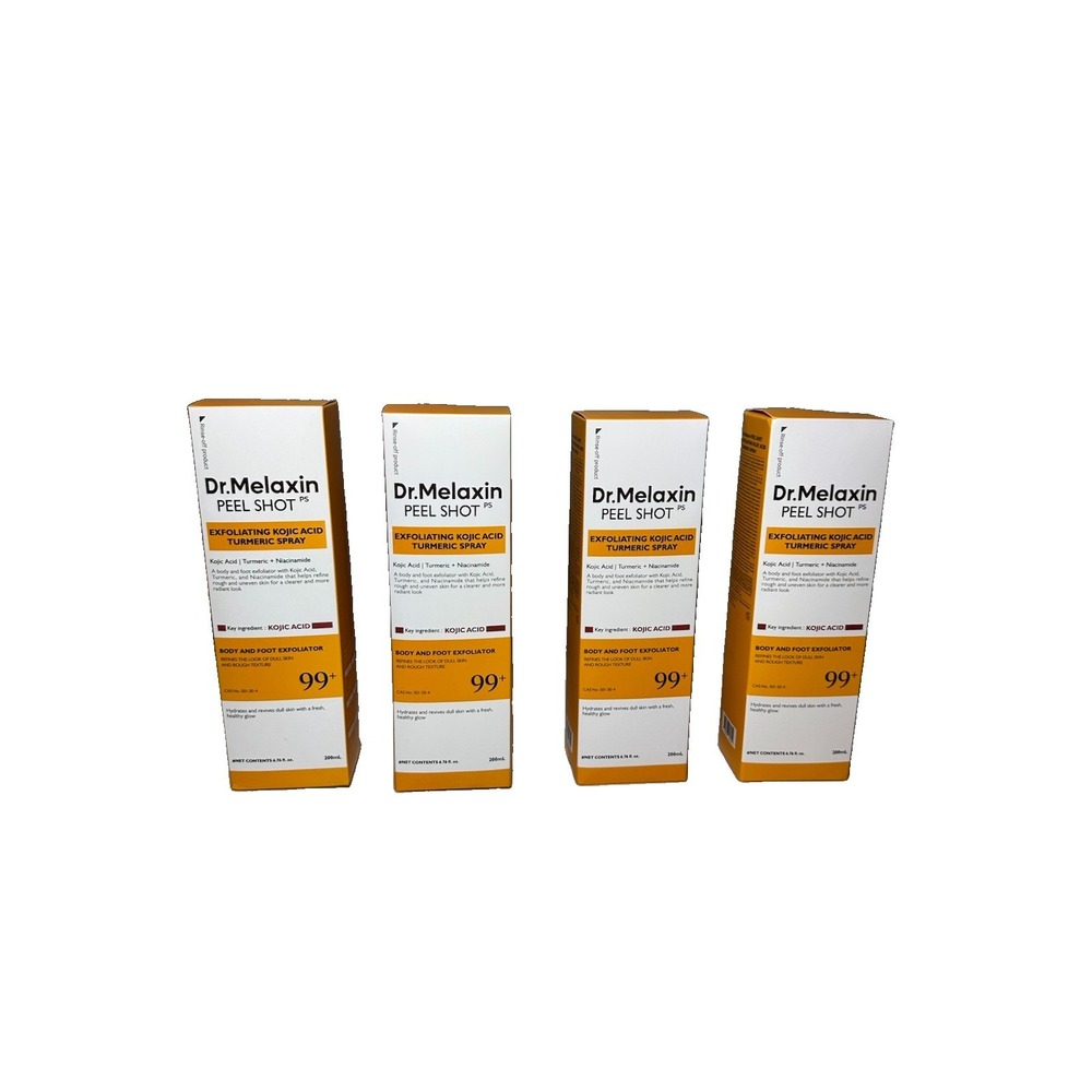 Dr. Melaxin Peel Shot PS 4-Pack 200mL Kojic Acid Turmeric Exfoliating Spray